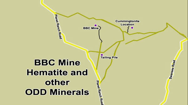 Map to Cummingtonite deposit