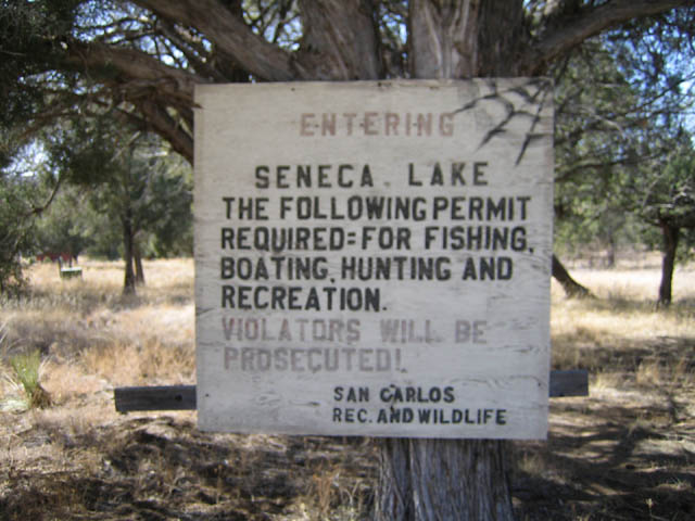 seneca lake permit sign