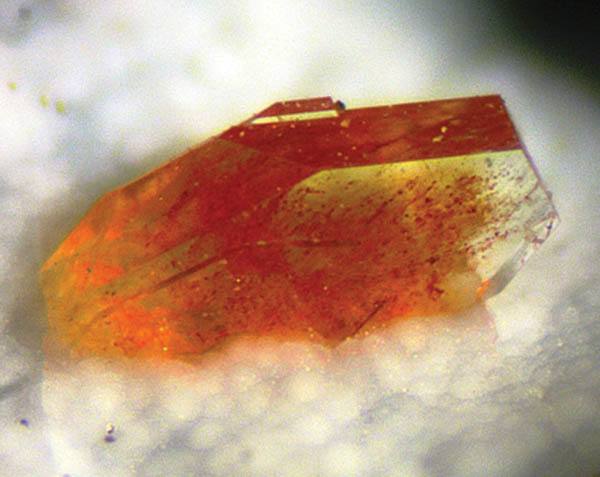 Isolated Heulandite crystal on matrix.  Specimen size is 6 millimeters
